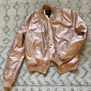 Pink Metallic bomber jacket